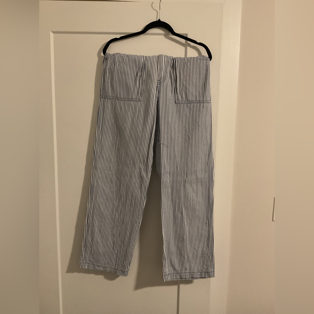 Divided Blue and White Striped Women's Flare Jeans